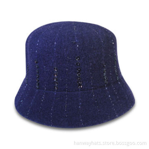 Women's Fashion Wool Knit Microbrim Hat with Raindrops, Various Colors are Available